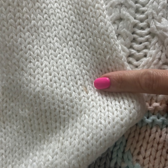 Vintage 90's Hand Knit Chunky Geometric Sweater - Jamie Scott- Medium - Picture 7 of 9